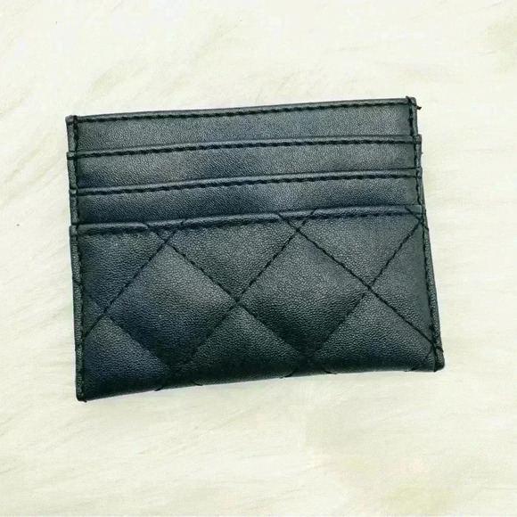 Quilted Black Card Wallet - Picture 5 of 5